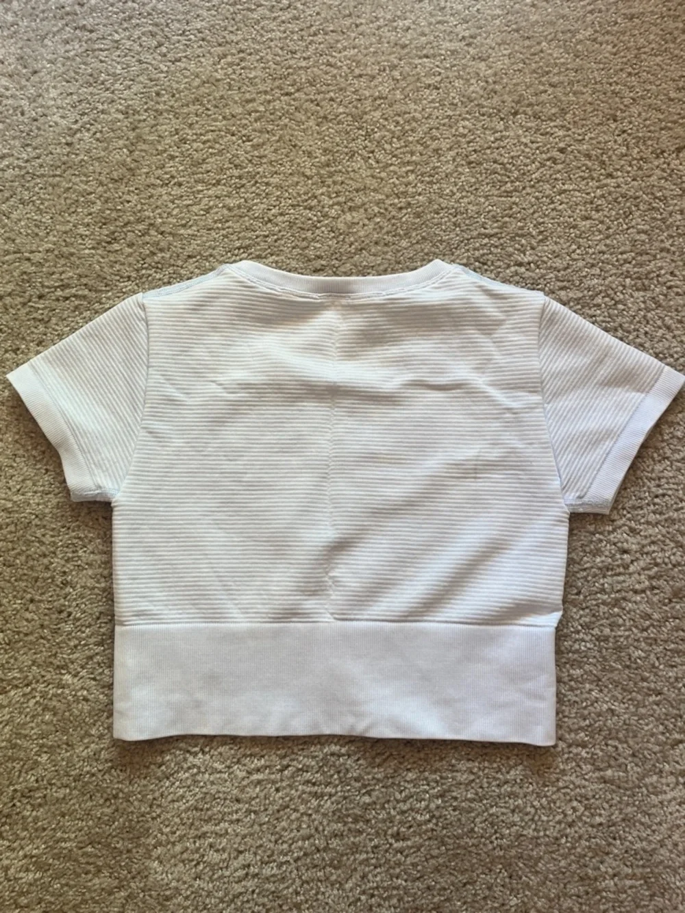 Cropped Ribbed Short Sleeve Top - Picture 2 of 3